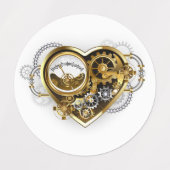 Steampunk Heart met een manometer Labels (Design 2)