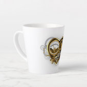 Steampunk Heart met een manometer Latte Mok (Linkerhoek)
