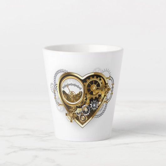 Steampunk Heart met een manometer Latte Mok (Voorkant)