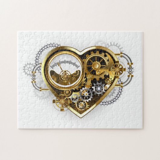 Steampunk Heart met een manometer Legpuzzel (Horizontaal)