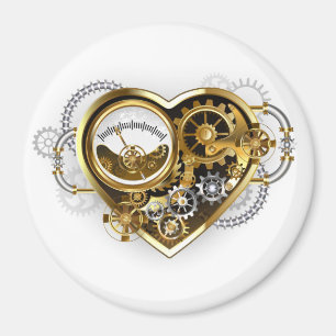 Steampunk Heart met een manometer Magneet