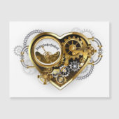 Steampunk Heart met een manometer Magnetische Uitnodiging (Voorkant)