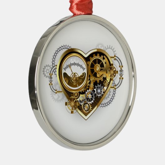 Steampunk Heart met een manometer Metalen Ornament (Rechts)