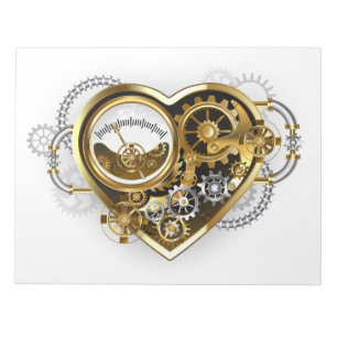 Steampunk Heart met een manometer Notitieblok