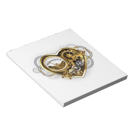 Steampunk Heart met een manometer Notitieblok (Schuin)