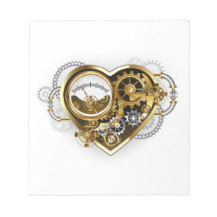 Steampunk Heart met een manometer Notitieblok