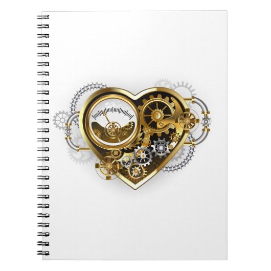 Steampunk Heart met een manometer Notitieboek (Voorkant)