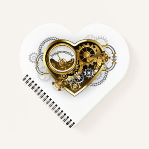 Steampunk Heart met een manometer Notitieboek