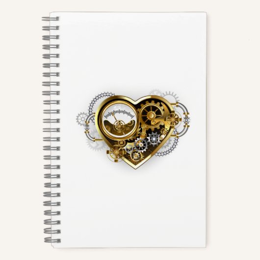 Steampunk Heart met een manometer Notitieboek (Voorkant)