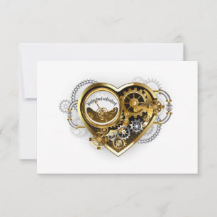 Steampunk Heart met een manometer Notitiekaartje