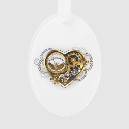 Steampunk Heart met een manometer Ornament (achterkant)