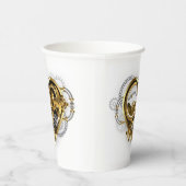 Steampunk Heart met een manometer Papieren Bekers (Rechts)