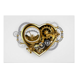 Steampunk Heart met een manometer Perfect Poster