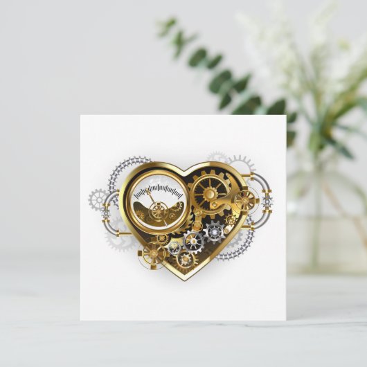 Steampunk Heart met een manometer Programma (Staand voorkant)