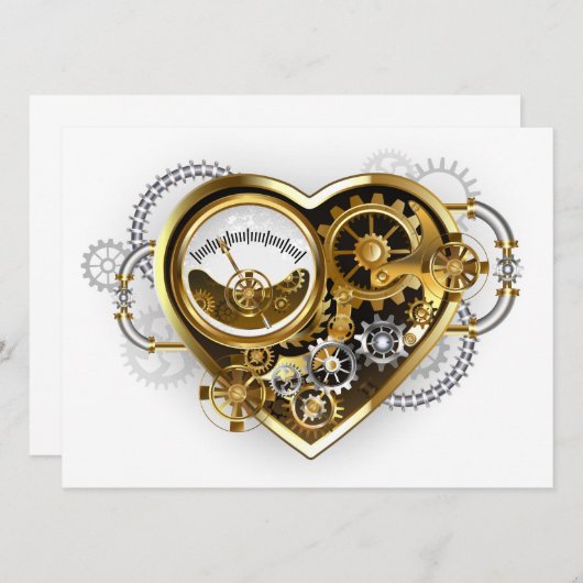 Steampunk Heart met een manometer Programma (Voorkant / Achterkant)