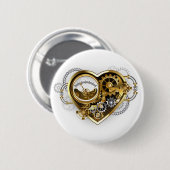 Steampunk Heart met een manometer Ronde Button 5,7 Cm (Voorkant /achterkant)