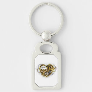 Steampunk Heart met een manometer Sleutelhanger