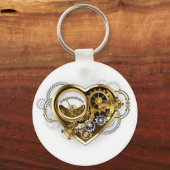 Steampunk Heart met een manometer Sleutelhanger (Voorkant)