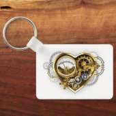 Steampunk Heart met een manometer Sleutelhanger (Achterkant)