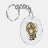 Steampunk Heart met een manometer Sleutelhanger (Voorkant Links)