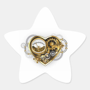 Steampunk Heart met een manometer Ster Sticker