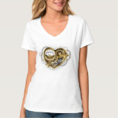 Steampunk Heart met een manometer T-shirt (Voorkant)