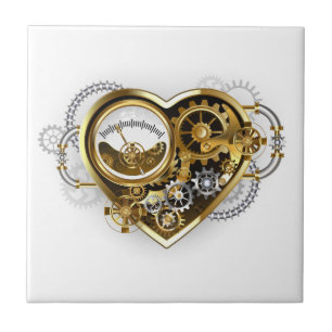 Steampunk Heart met een manometer Tegeltje