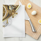 Steampunk Heart met een manometer Theedoek (Quarter Fold)