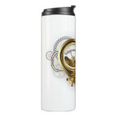 Steampunk Heart met een manometer Thermosbeker (Gedraaid links)