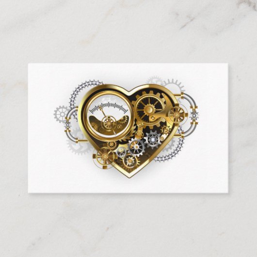 Steampunk Heart met een manometer Visitekaartje (Voorkant)