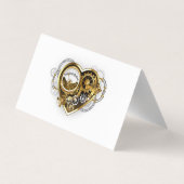 Steampunk Heart met een manometer Visitekaartjes (Achterkant)