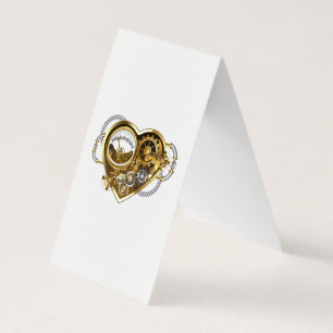 Steampunk Heart met een manometer Visitekaartjes