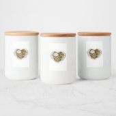 Steampunk Heart met een manometer Voedselcontainer Etiket (Flessen)