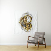 Steampunk Heart met een manometer Wandkleed (In Situ (horizontaal))