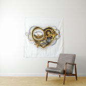Steampunk Heart met een manometer Wandkleed (In situ)