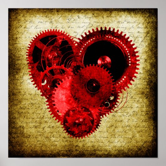  Steampunk Heart Poster (Voorkant)