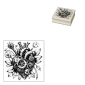 Steampunk Heart Stamp – Gear & Clockwork Rubberstempel (Gestempeld)