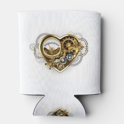 Steampunk Heart with a Manometer Blikjeskoeler (Achterkant)