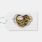 Steampunk Heart with a Manometer Cadeaulabel (Achterkant Horizontaal)