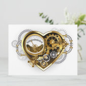 Steampunk Heart with a Manometer Kaart (Staand voorkant)