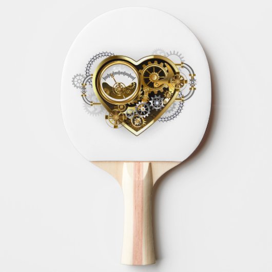 Steampunk Heart with a Manometer Tafeltennisbatje (Voorkant)