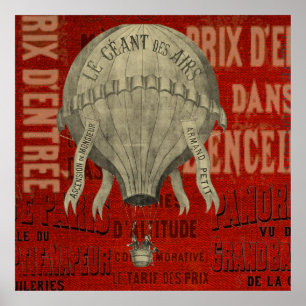 Steampunk Heet Lucht Ballonrit Grafische Lettertyp Poster