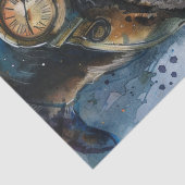 Steampunk Heks Halloween Waterverf Tissuepapier (Detail)