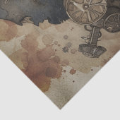 Steampunk Heks Halloween Waterverf Tissuepapier (Detail)