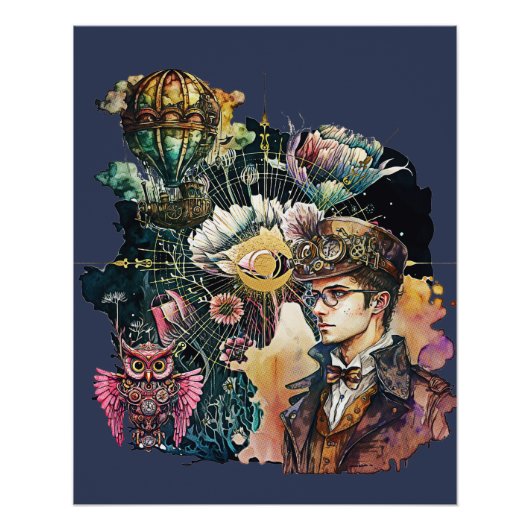 Steampunk Hero - Een collage Perfect Poster (Voorkant)