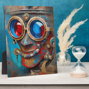 Steampunk Het Tin Man Portret Fotoplaat