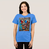 Steampunk Het Tin Man Portret Tri-Blend Shirt (Voorkant volledig)
