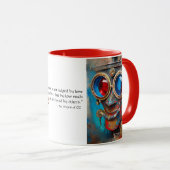 Steampunk Het tinnen Man Portret met Quote Mok (Voorkant rechts)