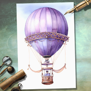 Steampunk Hete Luchtballon 1 Decoupage Document Tissuepapier