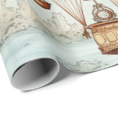Steampunk Hete Luchtballon (2) Cadeaupapier (Rol Hoek)